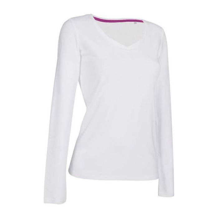 CLAIRE V-NECK LS T-SHIRT - White<br><small>EA-HS460106</small>