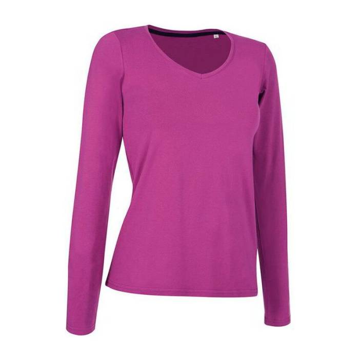 CLAIRE V-NECK LS T-SHIRT - Cupcake Pink<br><small>EA-HS463506</small>