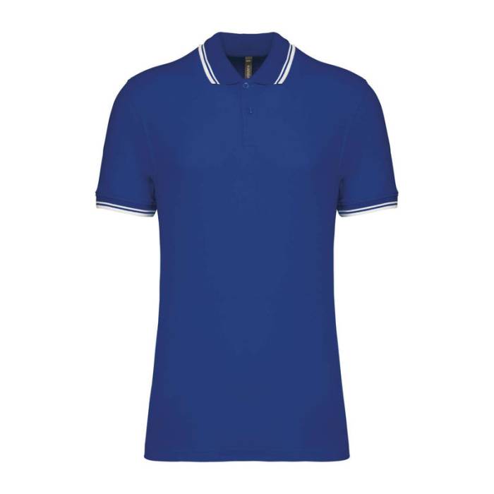 Men`S 2 Striped Short Sleeved Poloshirt - Royal Blue/White<br><small>EA-KA272RO-WH-2XL</small>