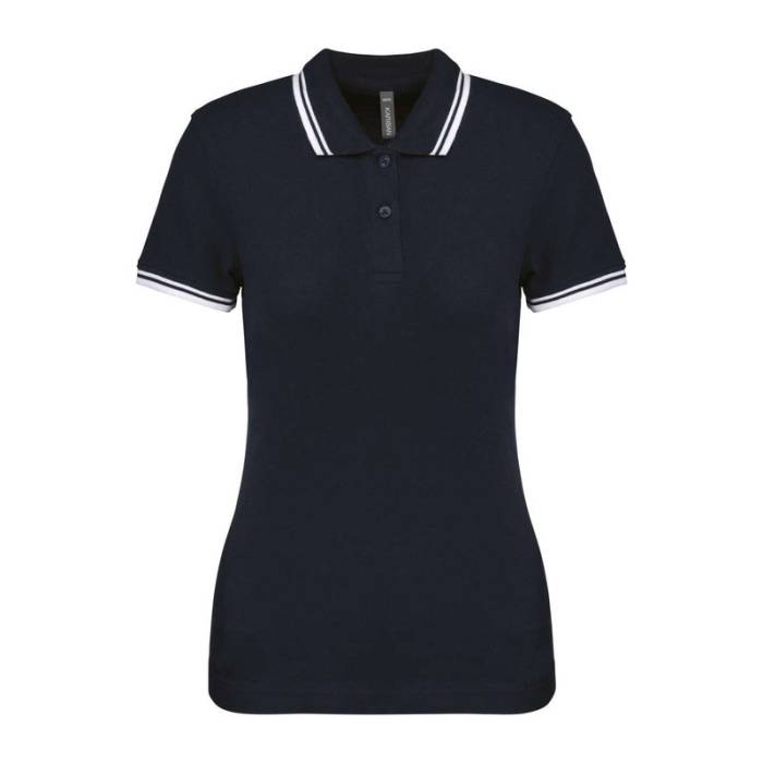 Ladie`S 2 Striped Short Sleeved Poloshirt - Navy/White<br><small>EA-KA273NV-WH-2XL</small>