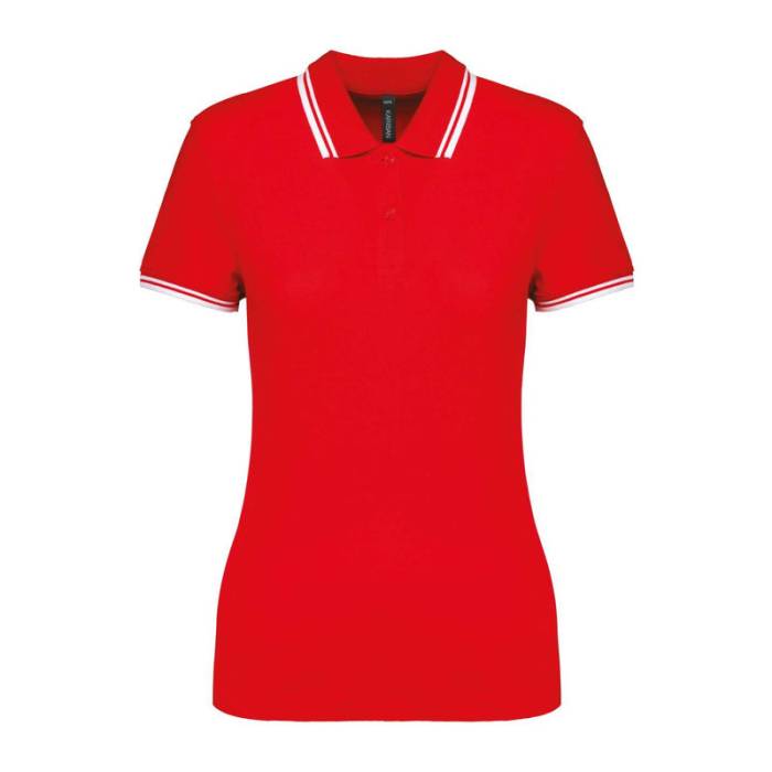 Ladie`S 2 Striped Short Sleeved Poloshirt - Red/White<br><small>EA-KA273RE-WH-2XL</small>