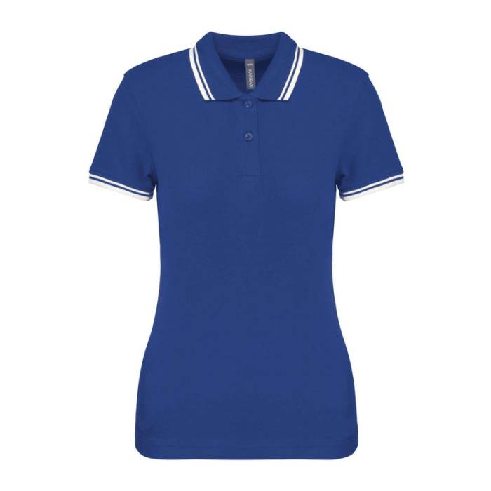 Ladie`S 2 Striped Short Sleeved Poloshirt - Royal Blue/White<br><small>EA-KA273RO-WH-2XL</small>