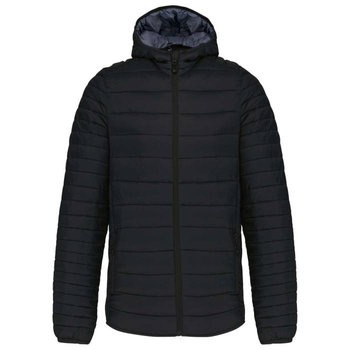 MEN`S LIGHTWEIGHT HOODED PADDED JACKET - Black<br><small>EA-KA6110BL-3XL</small>