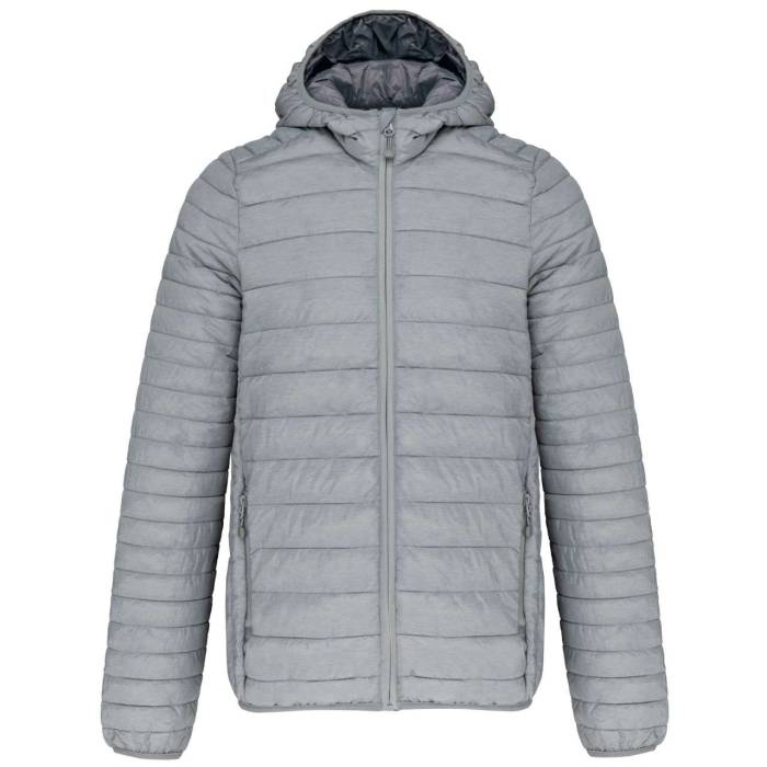 MEN`S LIGHTWEIGHT HOODED PADDED JACKET - Silver Marl<br><small>EA-KA6110MSI-3XL</small>