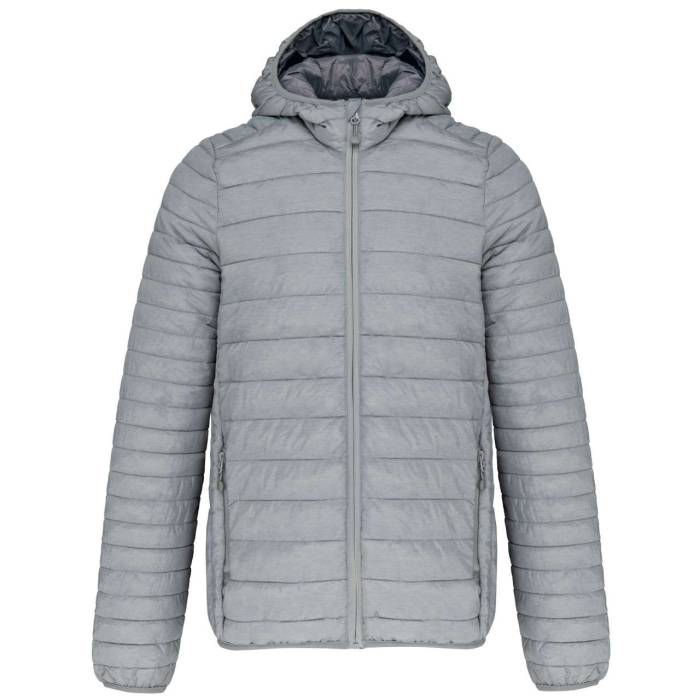 MEN`S LIGHTWEIGHT HOODED PADDED JACKET - Silver Marl<br><small>EA-KA6110MSI-L</small>