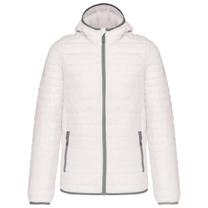 MEN`S LIGHTWEIGHT HOODED PADDED JACKET - White<br><small>EA-KA6110WH-2XL</small>
