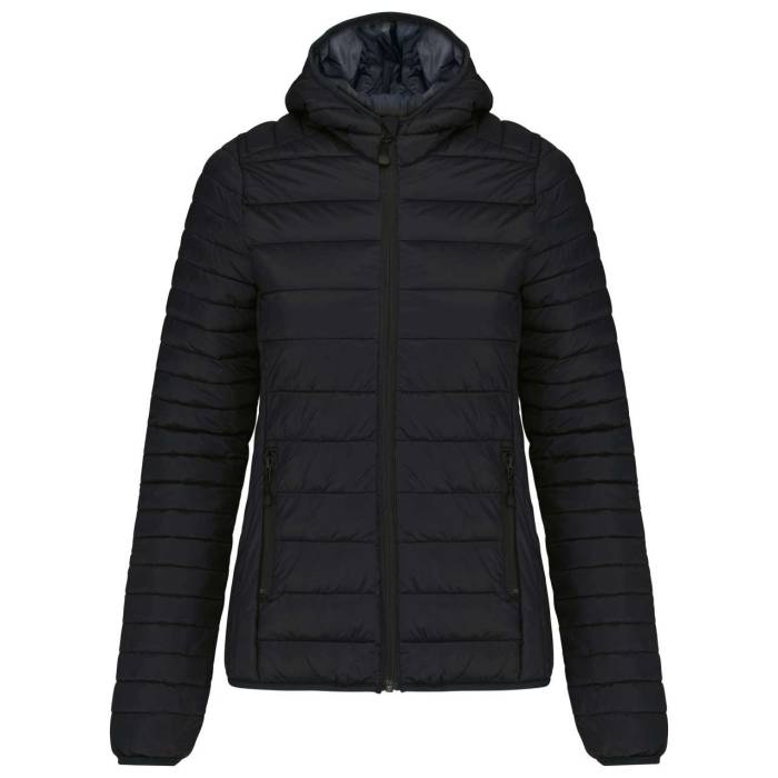 LADIES` LIGHTWEIGHT HOODED PADDED JACKET - Black<br><small>EA-KA6111BL-2XL</small>