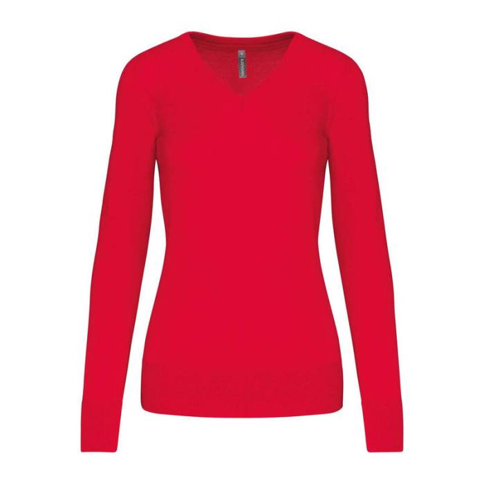 Ladies` V-Neck Jumper - Red<br><small>EA-KA966RE-2XL</small>
