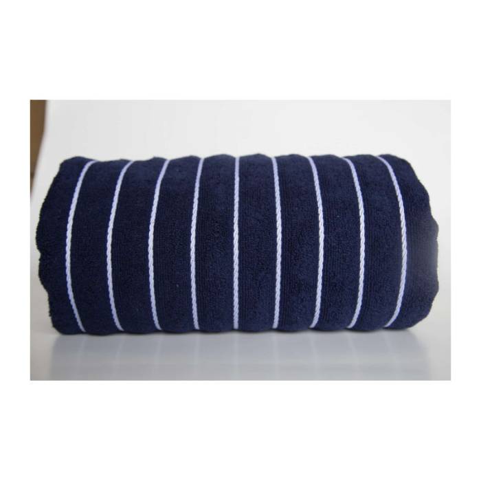 BEACH STRIPED TOWEL - Navy/White<br><small>EA-OL2000NV/WH-90X180</small>