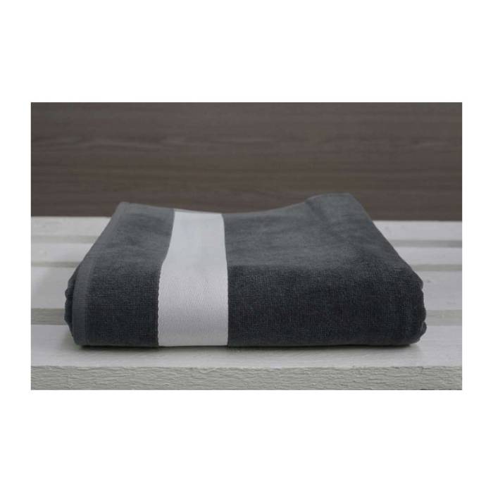 OLIMA VELOUR BEACH TOWEL - Charcoal Grey<br><small>EA-OLV4000CH-100X180</small>