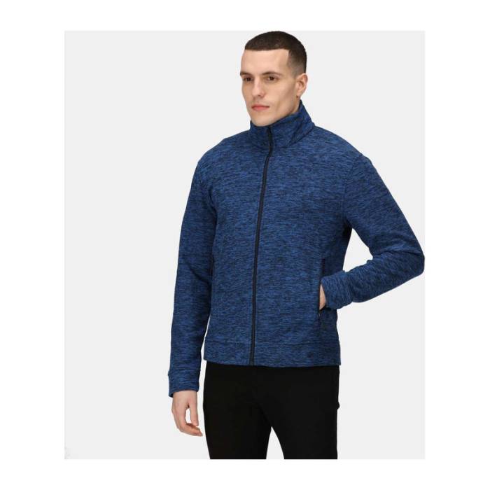 Thornly Men - Full Zip Marl Fleece - Navy Marl<br><small>EA-RETRF603NVM-3XL</small>