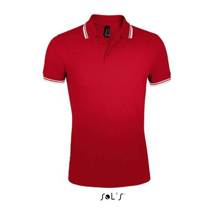 SOL`S PASADENA MEN POLO SHIRT - Red/White<br><small>EA-SO00577RE/WH-L</small>
