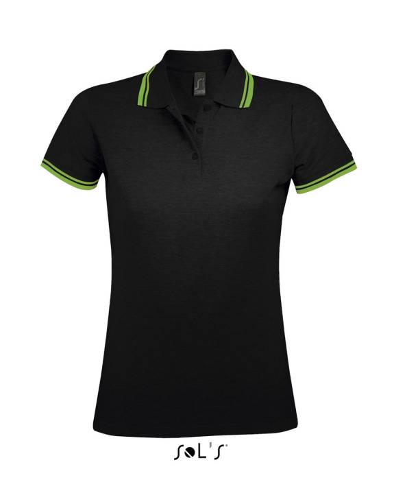 SOL`S PASADENA WOMEN POLO SHIRT - Black/Lime<br><small>EA-SO00578BL/LI-2XL</small>