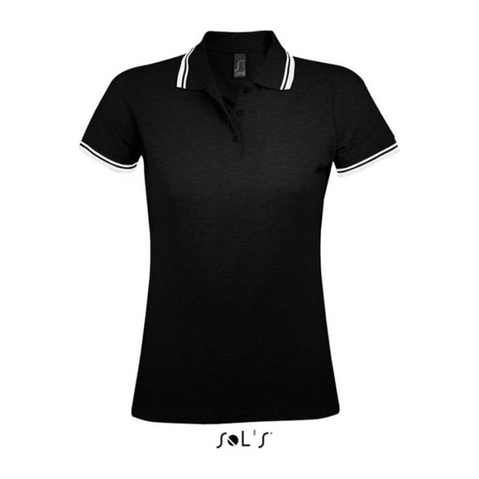 SOL`S PASADENA WOMEN POLO SHIRT - Black/White<br><small>EA-SO00578BL/WH-2XL</small>