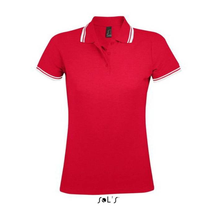 SOL`S PASADENA WOMEN POLO SHIRT - Red/White<br><small>EA-SO00578RE/WH-2XL</small>
