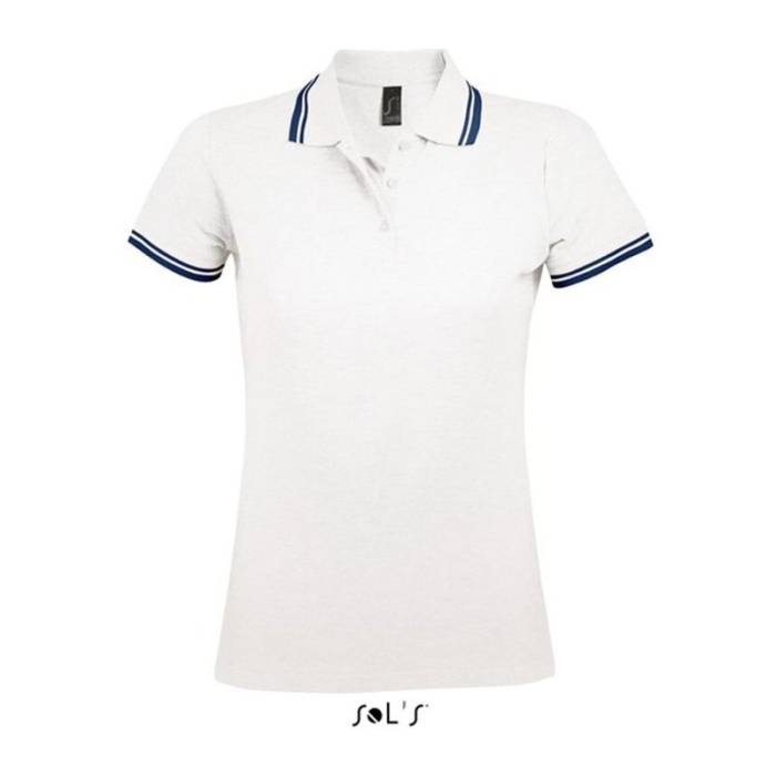 SOL`S PASADENA WOMEN POLO SHIRT - White/Navy<br><small>EA-SO00578WH/NV-2XL</small>