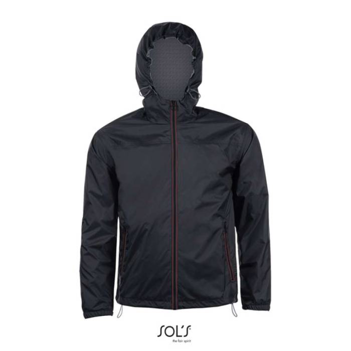 SOL`S SKATE - UNISEX LINED WINDBREAKER - Black/Dark Grey<br><small>EA-SO01171BL/DG-2XL</small>