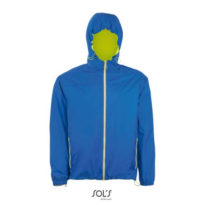 SOL`S SKATE - UNISEX LINED WINDBREAKER - Royal Blue/Neon Gold<br><small>EA-SO01171RO/NEG-2XL</small>