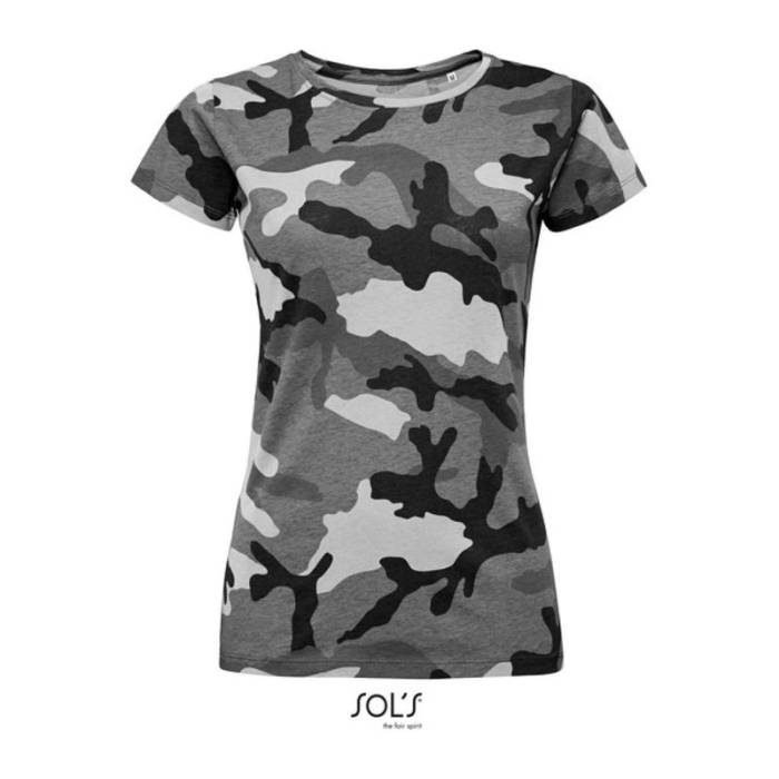 SOL`S CAMO WOMEN - KÖRNYAKÚ PÓLÓ - Grey Camo<br><small>EA-SO01187GRC-2XL</small>