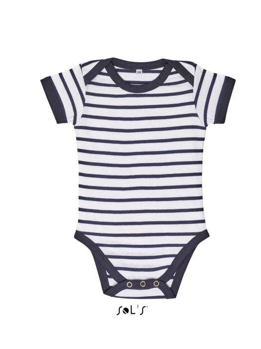 SOL`S MILES BABY - STRIPED BODYSUIT - White/Navy<br><small>EA-SO01401WH/NV-18/23M</small>