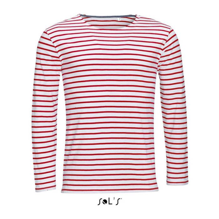 SOL`S MARINE MEN - HOSSZÚ UJJÚ CSÍKOS PÓLÓ - White/Red<br><small>EA-SO01402WH/RE-3XL</small>