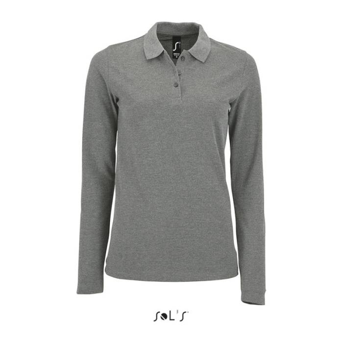 SOL`S PERFECT LSL WOMEN - LONG-SLEEVE PIQUÉ POLO S - Grey Melange<br><small>EA-SO02083GM-L</small>