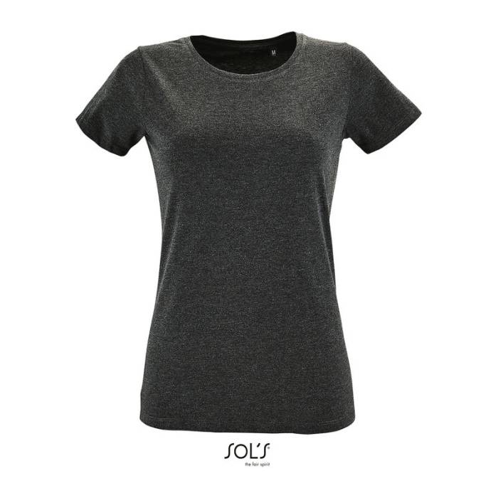 SOL`S REGENT FIT WOMEN - KÖRNYAKÚ TESTHEZÁLLÓ PÓLÓ - Charcoal Melange<br><small>EA-SO02758CHME-M</small>