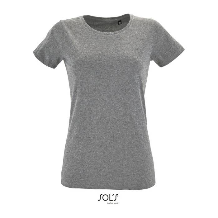 SOL`S REGENT FIT WOMEN - KÖRNYAKÚ TESTHEZÁLLÓ PÓLÓ - Grey Melange<br><small>EA-SO02758GM-M</small>