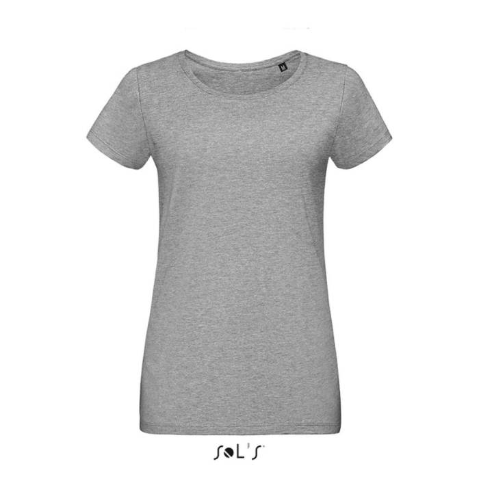 SOL`S MARTIN WOMEN - KÖRNYAKÚ TESTHEZÁLLÓ PÓLÓ - Grey Melange<br><small>EA-SO02856GM-M</small>