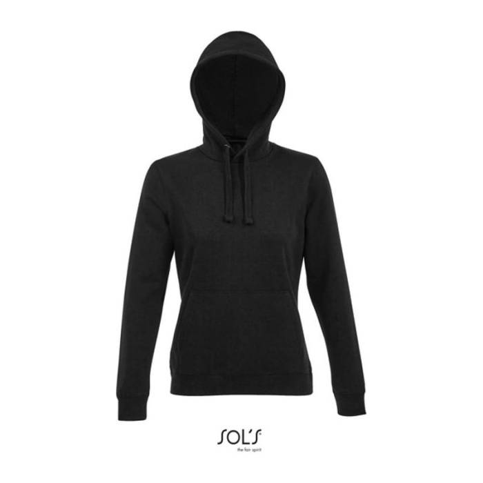 SOL`S SPENCER WOMEN - HOODED SWEATSHIRT - Black<br><small>EA-SO03103BL-M</small>