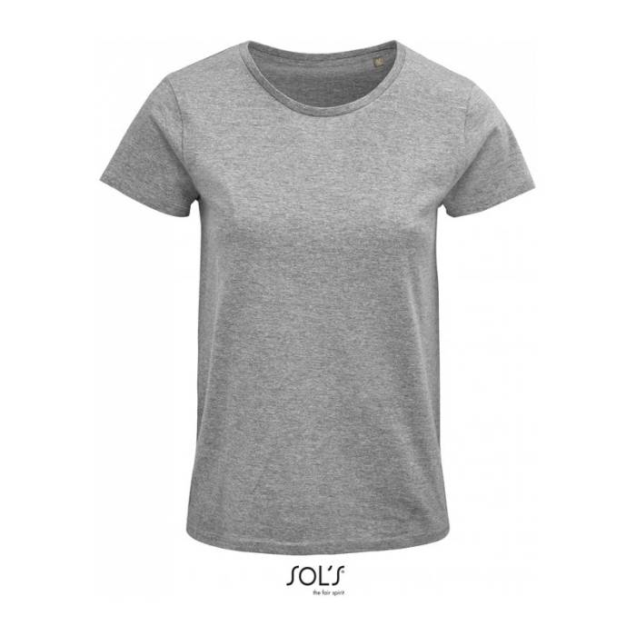 SOL`S CRUSADER WOMEN - ROUND-NECK FITTED JERSEY T- - Grey Melange<br><small>EA-SO03581GM-2XL</small>