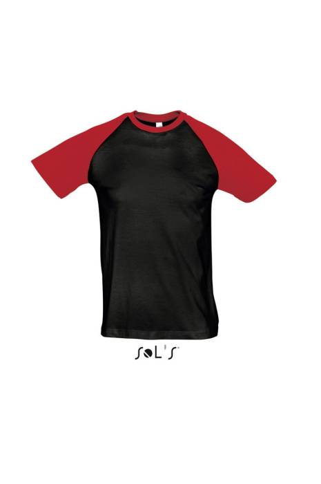 SOL`S FUNKY - FÉRFI 2 SZÍNŰ RAGLÁN UJJÚ PÓLÓ - Black/Red<br><small>EA-SO11190BL/RE-XL</small>