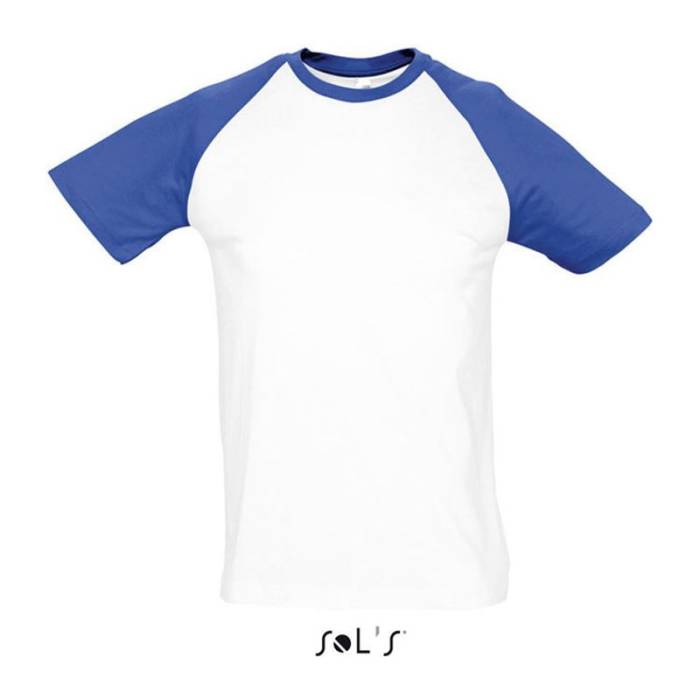 SOL`S FUNKY - FÉRFI 2 SZÍNŰ RAGLÁN UJJÚ PÓLÓ - White/Royal Blue<br><small>EA-SO11190WH/RO-L</small>