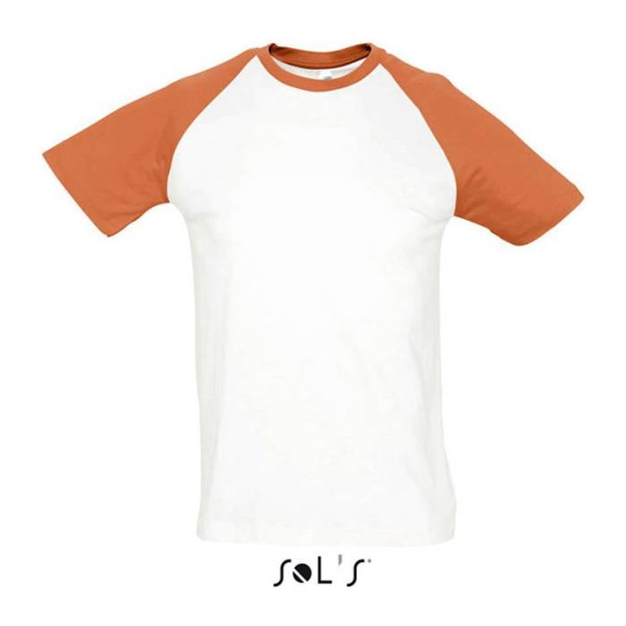 SOL`S FUNKY - FÉRFI 2 SZÍNŰ RAGLÁN UJJÚ PÓLÓ - White/Orange<br><small>EA-SO11190WHO-M</small>