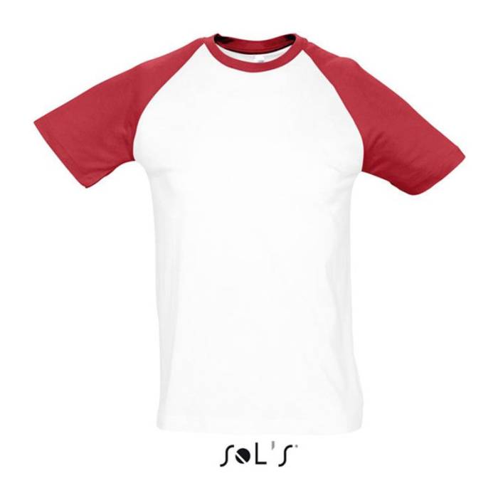 SOL`S FUNKY - FÉRFI 2 SZÍNŰ RAGLÁN UJJÚ PÓLÓ - White/Red<br><small>EA-SO11190WHR-2XL</small>