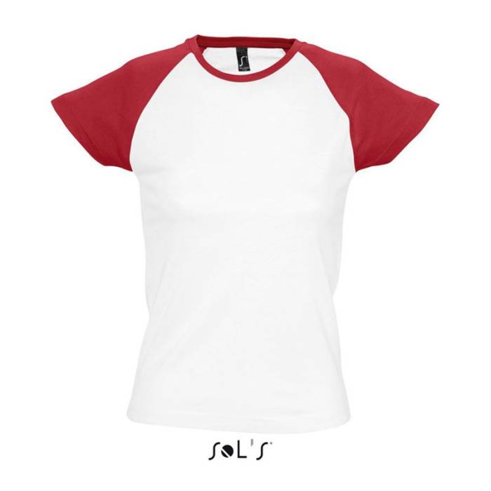 SOL`S MILKY - NŐI 2 SZÍNŰ RAGLÁN UJJÚ PÓLÓ - White/Red<br><small>EA-SO11195WH/RE-2XL</small>