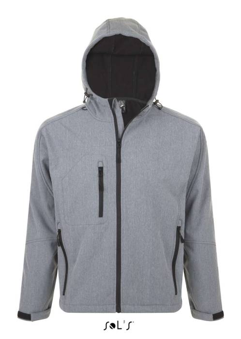 SOL`S REPLAY MEN - HOODED SOFTSHELL - Grey Melange<br><small>EA-SO46602GM-L</small>