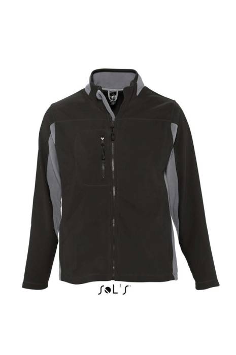 SOL`S NORDIC - MEN’S TWO-COLOUR ZIPPED FLEECE JACK - Black<br><small>EA-SO55500BL-2XL</small>