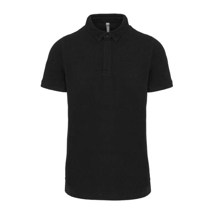 MEN`S SHORT SLEEVE STUD POLO SHIRT - Deep Black<br><small>EA-WK225BL-2XL</small>