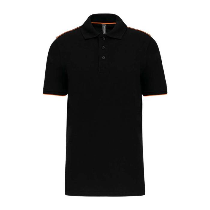 MEN`S SHORT-SLEEVED CONTRASTING DAYTODAY POLO SHIR - Black/Orange<br><small>EA-WK270BL/OR-2XL</small>