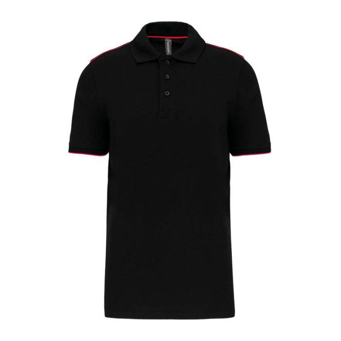 MEN`S SHORT-SLEEVED CONTRASTING DAYTODAY POLO SHIR - Black/Red<br><small>EA-WK270BL/RE-2XL</small>