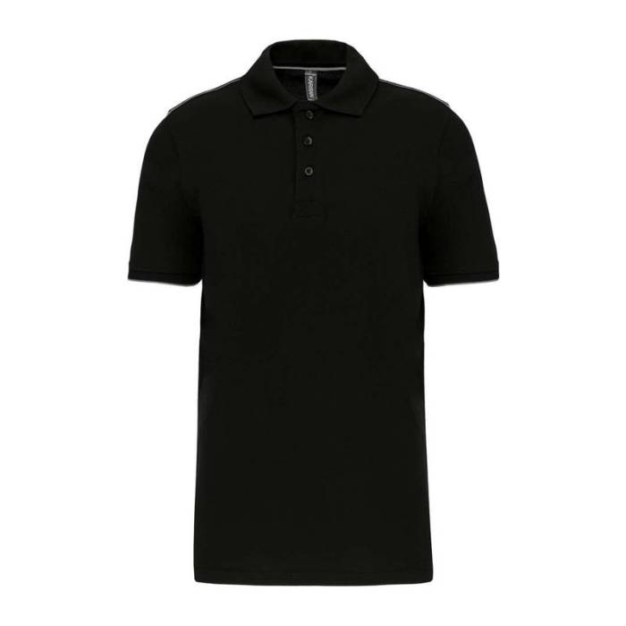 MEN`S SHORT-SLEEVED CONTRASTING DAYTODAY POLO SHIR - Black/Silver<br><small>EA-WK270BL/SI-2XL</small>