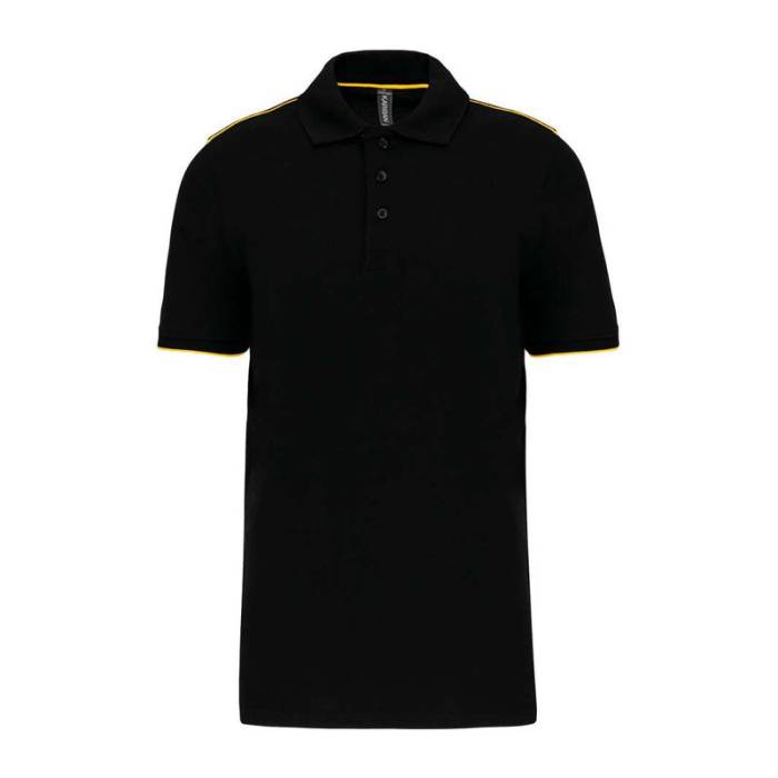 MEN`S SHORT-SLEEVED CONTRASTING DAYTODAY POLO SHIR - Black/Yellow<br><small>EA-WK270BL/YE-2XL</small>