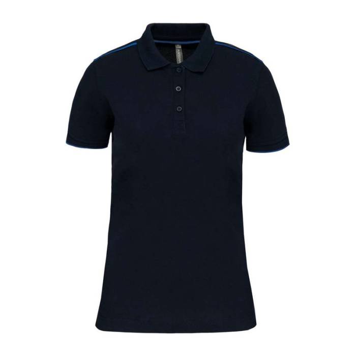 LADIES` SHORT-SLEEVED CONTRASTING DAYTODAY POLO SH - Navy/Light Royal Blue<br><small>EA-WK271NV/LRO-2XL</small>