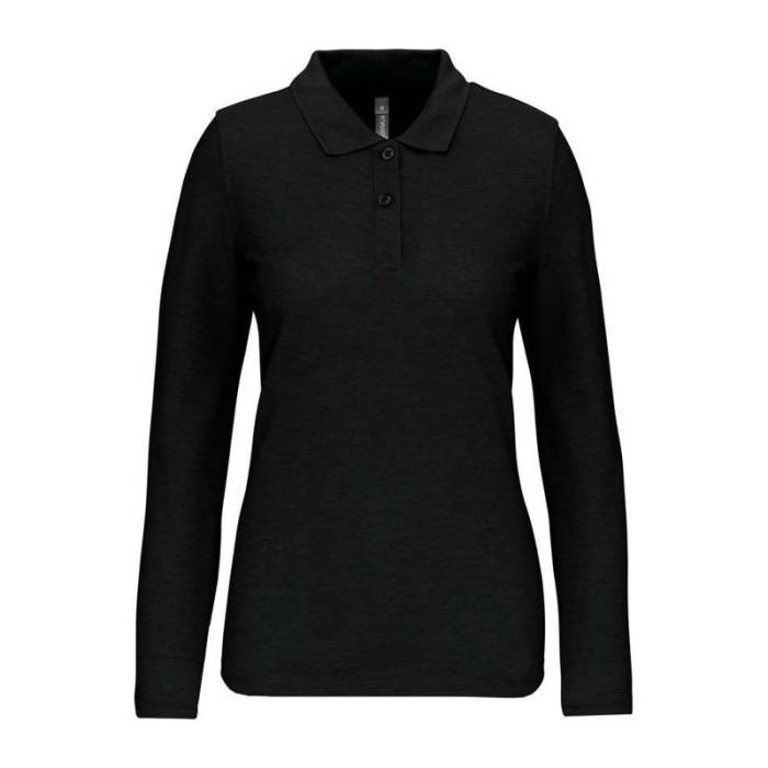 LADIES` LONG-SLEEVED POLO SHIRT - Deep Black<br><small>EA-WK277BL-2XL</small>