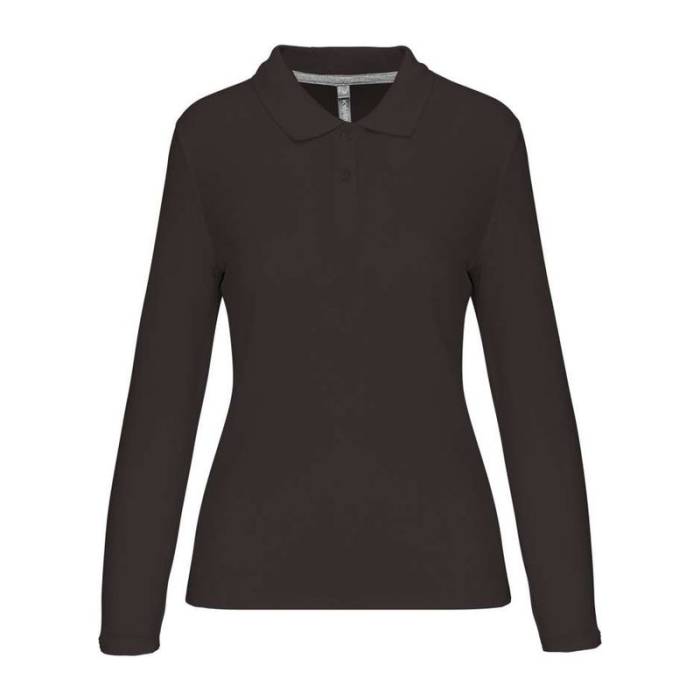 LADIES` LONG-SLEEVED POLO SHIRT - Dark Grey<br><small>EA-WK277DG-2XL</small>