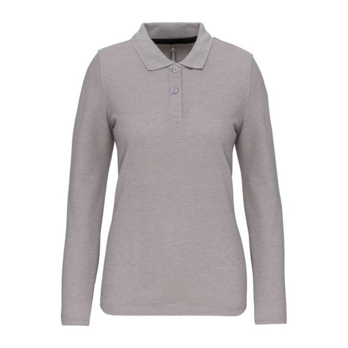 LADIES` LONG-SLEEVED POLO SHIRT - Oxford Grey<br><small>EA-WK277OXG-2XL</small>