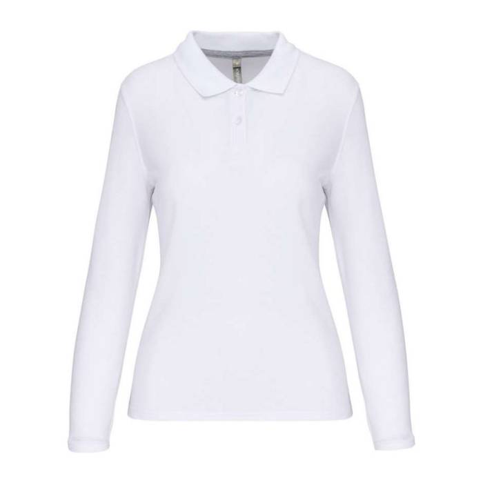 LADIES` LONG-SLEEVED POLO SHIRT - Arctic White<br><small>EA-WK277WH-3XL</small>