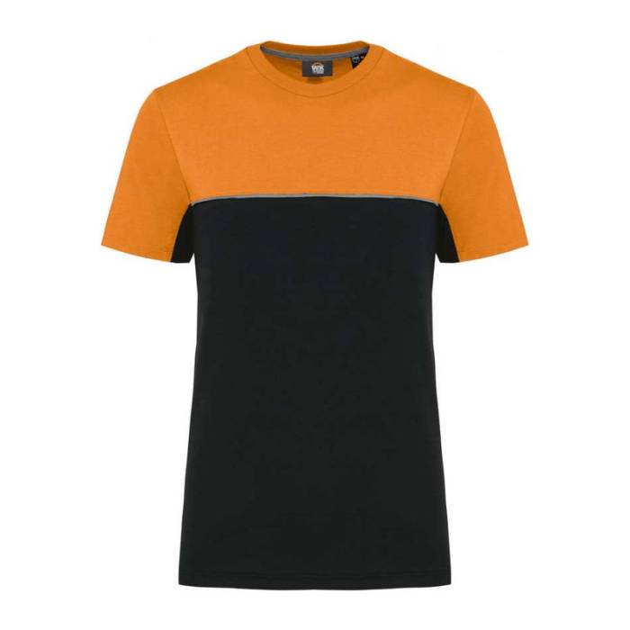 UNISEX ECO-FRIENDLY SHORT SLEEVE TWO-TONE T-SHIRT - Black/Orange<br><small>EA-WK304BL/OR-2XL</small>