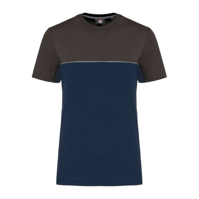 UNISEX ECO-FRIENDLY SHORT SLEEVE TWO-TONE T-SHIRT - Navy/Dark Grey<br><small>EA-WK304NV/DG-2XL</small>